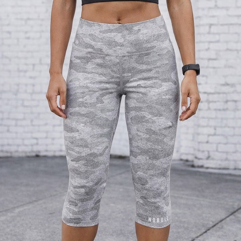 NOBULL Grey Camo High Rise Cropped‎ Leggings Womens Small Yoga Training Pants